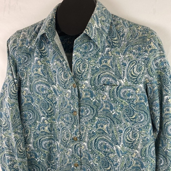 RETRO Vintage Paisley Button-Up Top - Picture 6 of 12